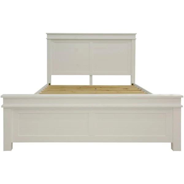 Divano Lily Bed Frame Queen Size Timber Mattress Base With Storage Drawers - White