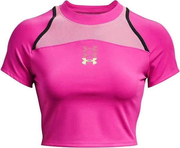 Under Armour Women's Run Anywhere Crop Short Sleeve Pink MD