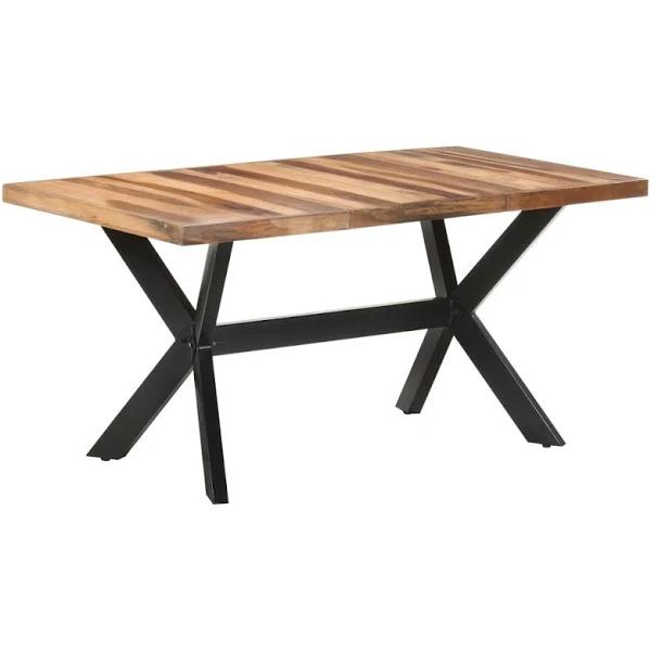 vidaXL Dining Table 160x80x75 cm Solid Wood With Honey Finish