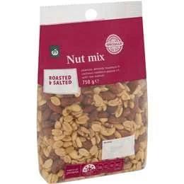 Woolworths Mixed Nuts Roasted & Salted 750g Pack