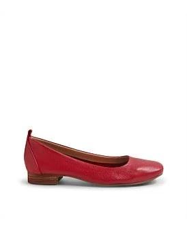 Diana Ferrari Tattia Dark Red Leather Ballet Flats DK Red Ballets Flats Womens Shoes Pumps