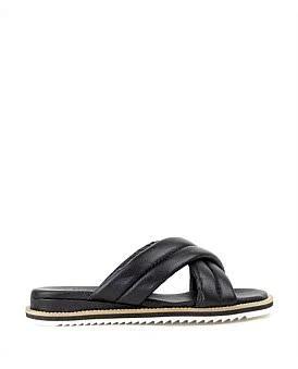 David Jones Edward Meller Keyla Crossover Slide in Black, Size 36 EU