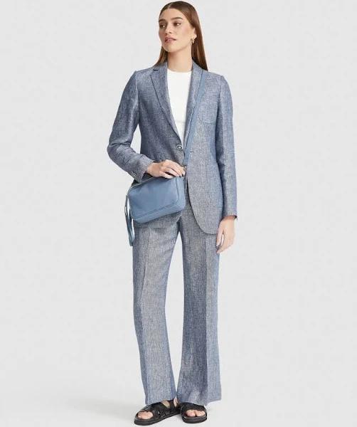 Oxford Lola Linen Twill Jacket in Indigo Blue 10