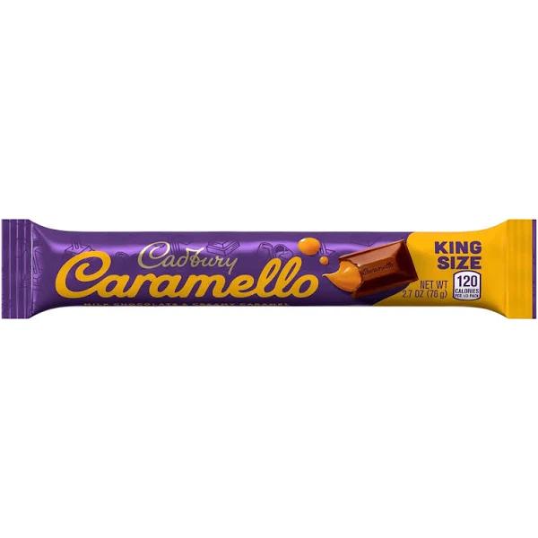 Cadbury Caramello Milk Chocolate and Creamy Caramel Candy, King Size, 2.7 oz