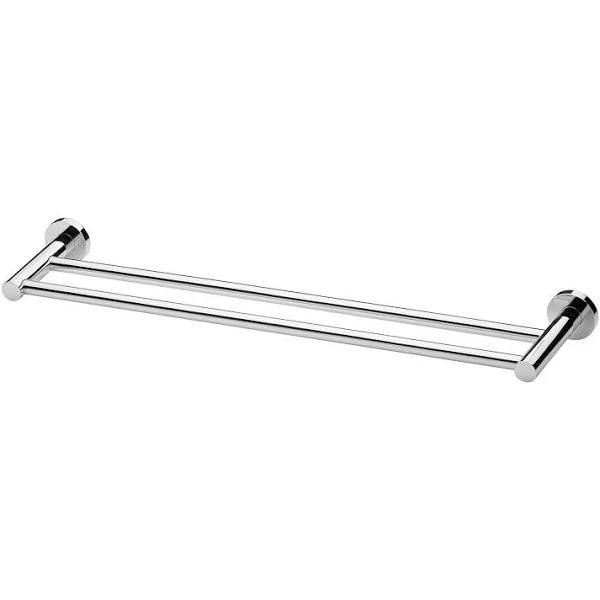 Phoenix Radii Double Towel Rail 600mm Round Plate - Chrome