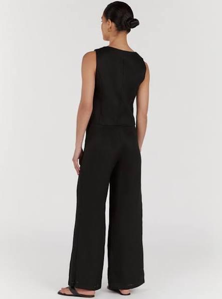 Flick Linen Pants in Black Size 16 by DISSH