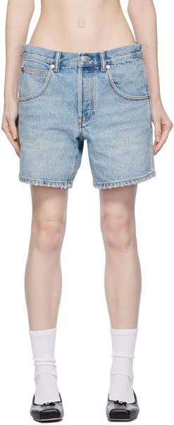 Alexander Wang Blue Faded Denim Shorts