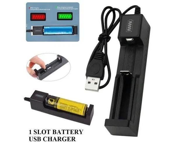 Portable 1slot Battery USB Charger For Rechargeable Batteries Li-ion