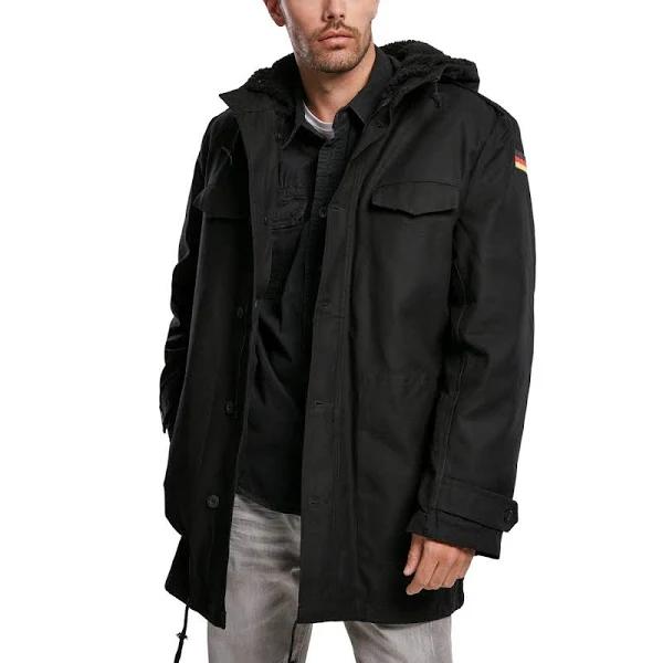 Brandit BW Parka Flag Jacket, Black, Size 6XL