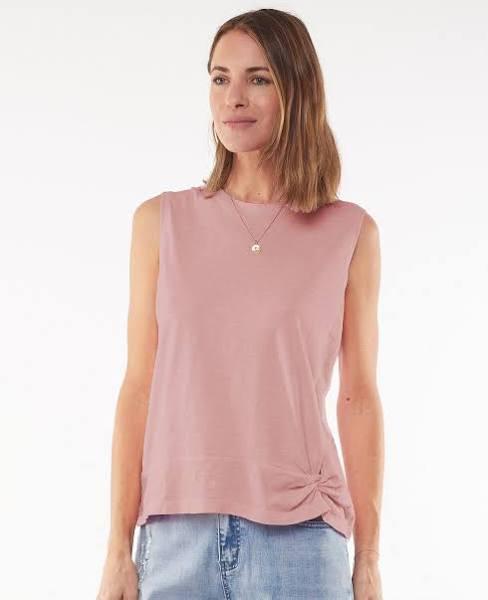 Foxwood Women's Knot Front Crop Tank - Pink Size 10