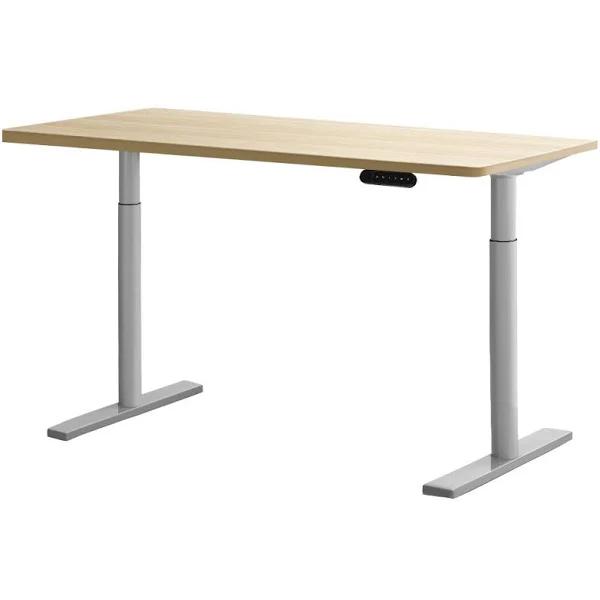 Artiss Electric Standing Desk Height Adjustable Sit Stand Desks Grey Oak 140cm