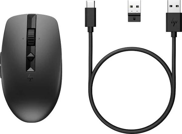 HP 710 Rechargeable Silent Black Bluetooth Mouse [6E6F2AA]