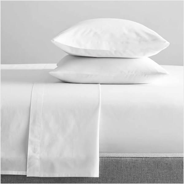 Renee Taylor 300 Thread Count 100% Organic Cotton Sheet Set-White-King Single