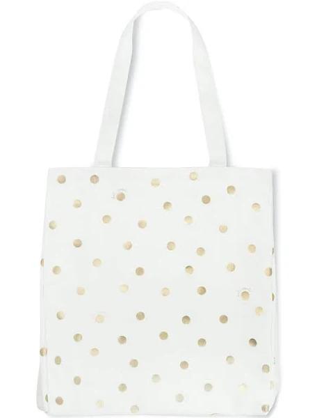 Kate Spade New York Gold Dot With Script Canvas Book Tote Bag