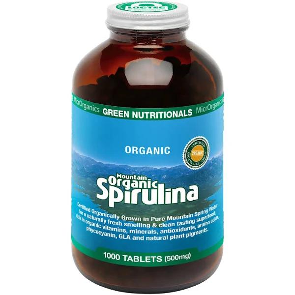 Green Nutritionals Mountain Organic Spirulina 1000 Tablets