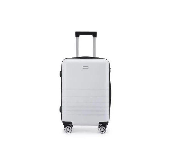 Kate Hill Bloom Luggage Small Wheeled Trolley Hard Suitcase White 53L