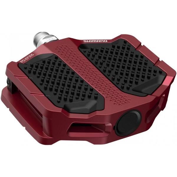 Shimano PD-EF205 Flat Pedals With Resin Plate - Red