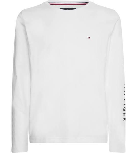 Tommy Hilfiger Logo Long Sleeve T-Shirt - White - XXL