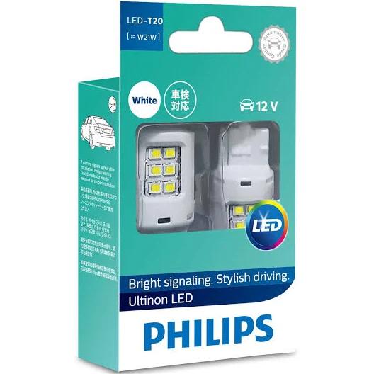 (Pair) Philips T20 7440 W21W Ultinon Led 6000k White Light Bulb