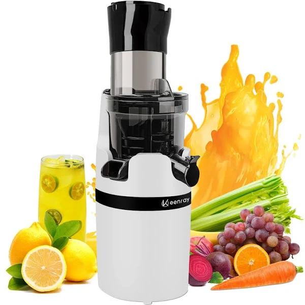 Masticating Juicer Machine for Whole Fruits and Vegetables, Cold Press Slow Juicer with Wide Mouth 80mm Feeding Chute, Reverse Function Quiet Motor