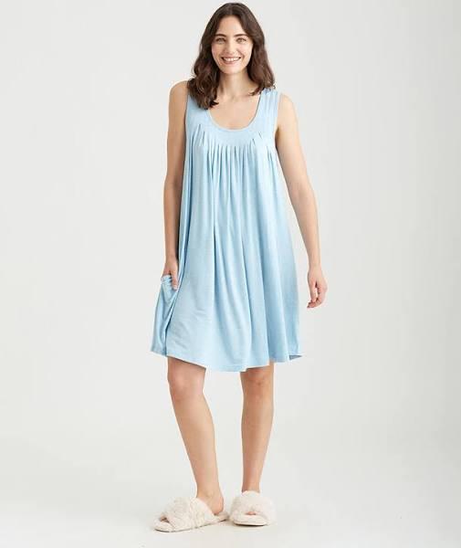 Kate Modal Soft Pleat Front Curved Nightie - 2XL / Powder Blue - Papinelle