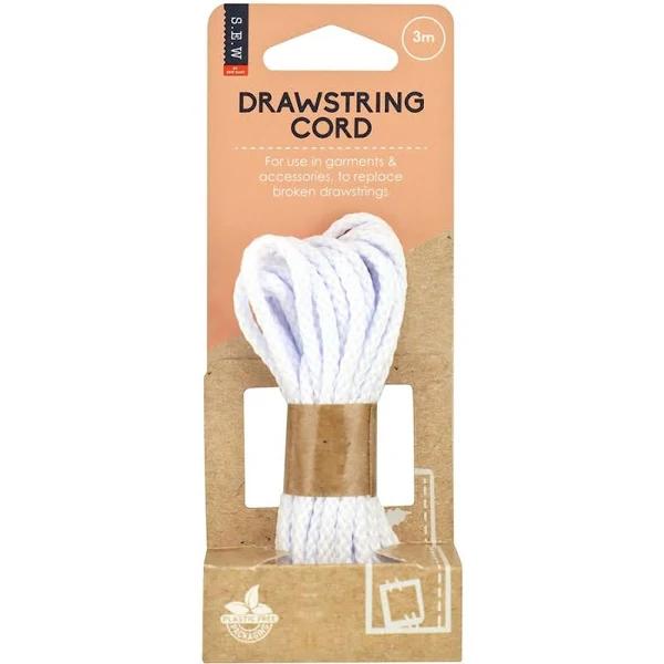 Sew Easy Polyester Drawstring Cord 3M - White