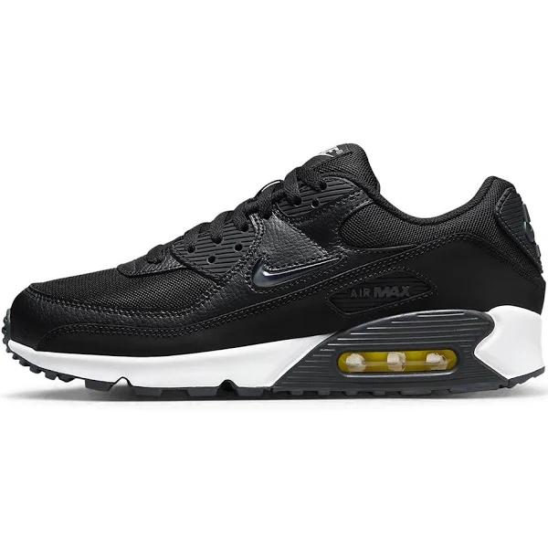 Nike Men's Air Max 90 Jewel Swoosh Casual Shoes in Black/Black Size 8.5 | Leather