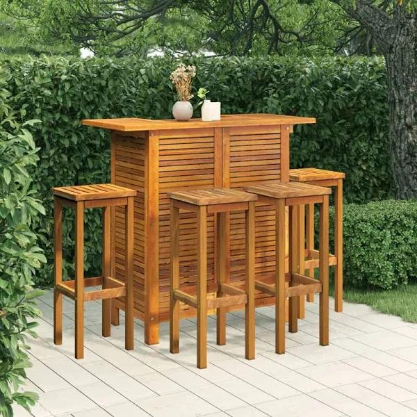 5 Piece Garden Bar Set Solid Wood Acacia vidaXL