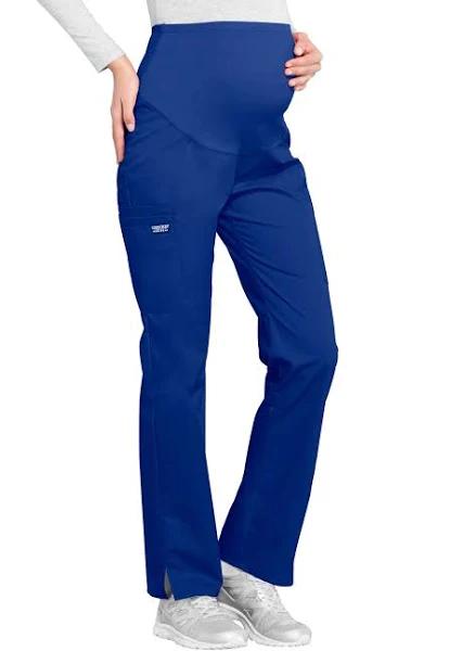 Cherokee Ww220 Maternity Straight Leg Pant 63% Polyester 34% Cotton 3% Spandex poplin, Price/Each - Galaxy Blue, 2XL