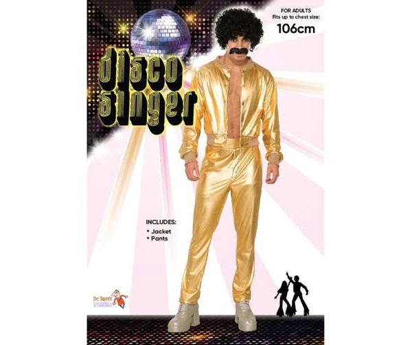 Gold Disco Singer Mens Costume