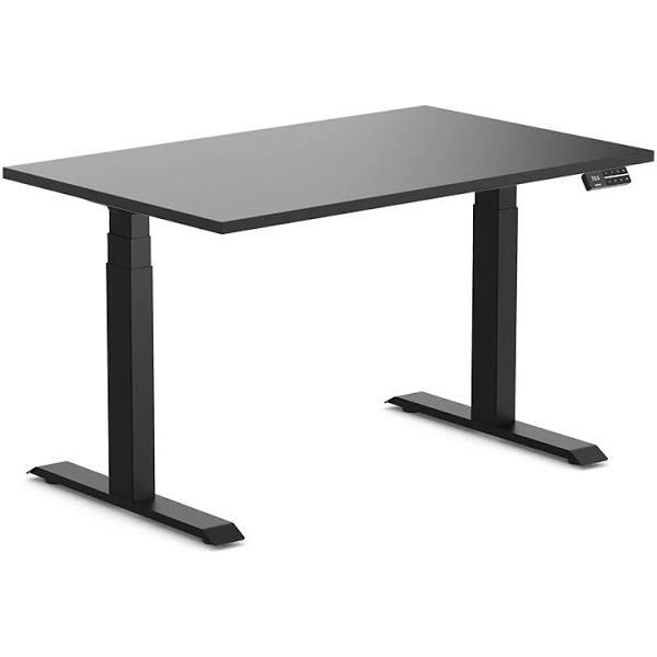 Desky Dual Melamine Sit Stand Desk - Black