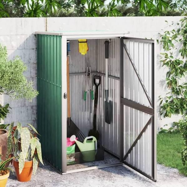 NNEVL Garden Tool Shed Green 88x89x161 cm Galvanised Steel