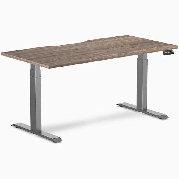 Desky Dual Scalloped Melamine Sit Stand Desk