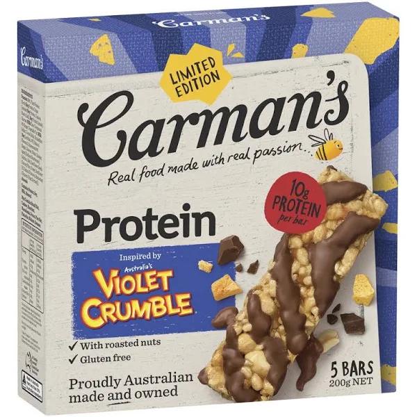 Carman's Protein Bars Violet Crumble 5 Pack