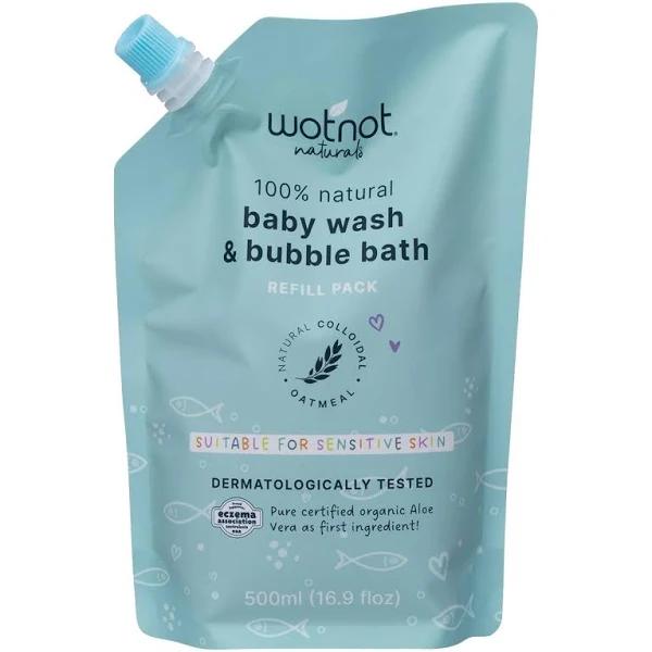 Wotnot 100% Natural Baby Wash & Bubble Bath 500ml Refill