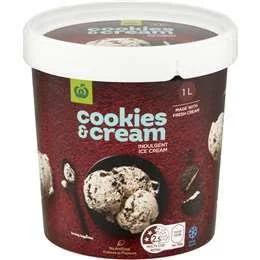 Woolworths Ice Cream Cookies & Cream 1L