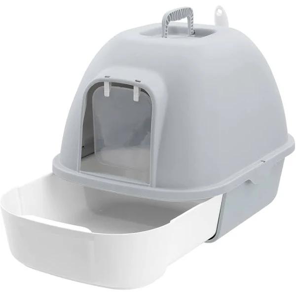 Paws N Claws Cat Litter Box House w/Door & Slide Cleaning Tray