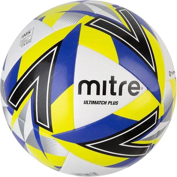 Mitre Ultimatch Plus Match Ball White/Blue/Green/Black 4