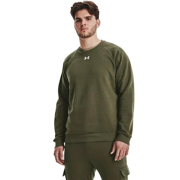 Under Armour Mens Rival Fleece Crew Sweatshirt Green 3XL