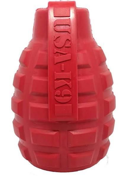 USA-K9 Grenade Rubber Treat Dispensing & Chew Toy, XLarge / Red