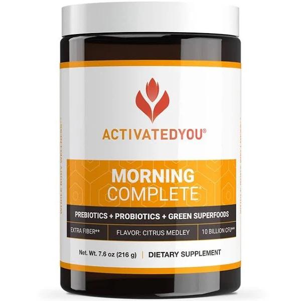 ACTIVATEDYOU Morning Complete Daily Wellness Drink With 10 Billion CFUs, Prebiotics, Probiotics and Green Superfoods, 30 Servings, Citrus Flavor