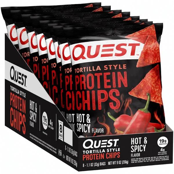 Quest Nutrition Quest Chips Hot & Spicy Tortilla Style 8 pckts