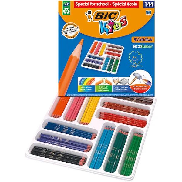 Bic Kids Evolution Colouring Pencil Assorted Classpack 144