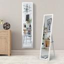 Giantex Full-length Mirror Freestanding Makeup Mirror Wall Mounted Vanity Mirror Wooden Frame, White