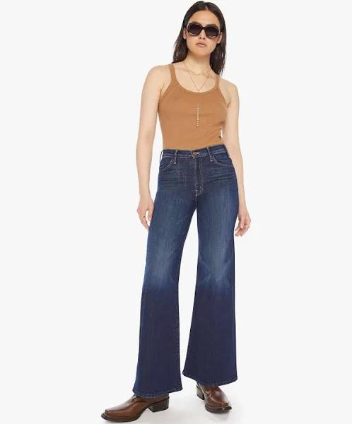 Mother The Hustler Roller Sneak Off Limits Jeans in Blue - Size 26 (also in 23,24,25,26,27,28,29,30,31,32,33,34)