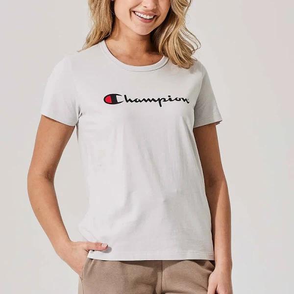 Champion Women's Script Tee / T-Shirt / Tshirt - Oakmeal