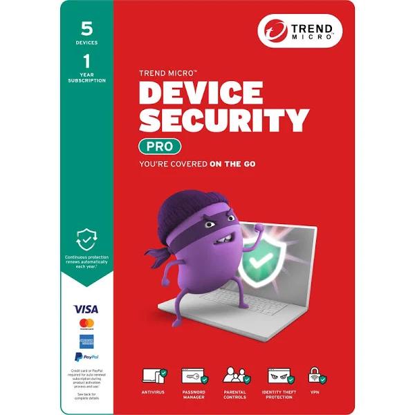 Trend Micro Device Security Pro 5 Device 1 Year