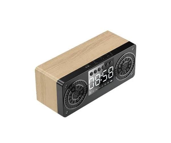 Digital Alarm Clock Wireless Bluetooth 5.0 Speaker, LED Display