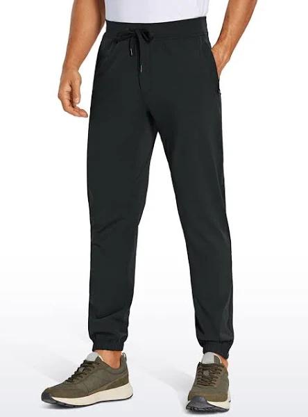 CRZ Yoga Men's Run Slim Fit On The Travel Joggers 30''- Ankle Zipper Black / XXL