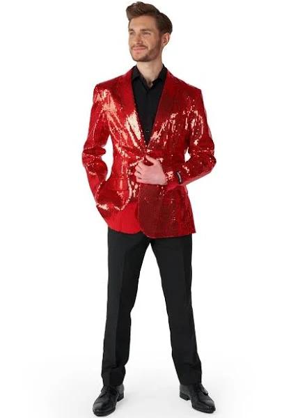 Sequins Red Mens Suitmeister Jacket / Small